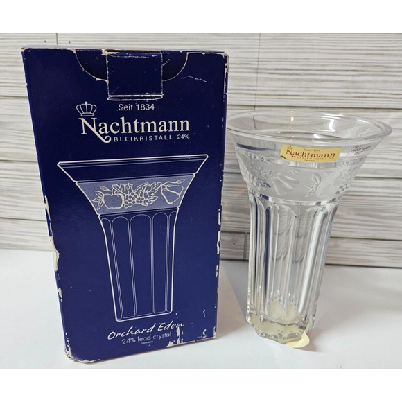 Nachtmann Bleikristall 24% Lead Crystal Orchard Eden Fruit Collection vase 7" - Picture 1 of 5